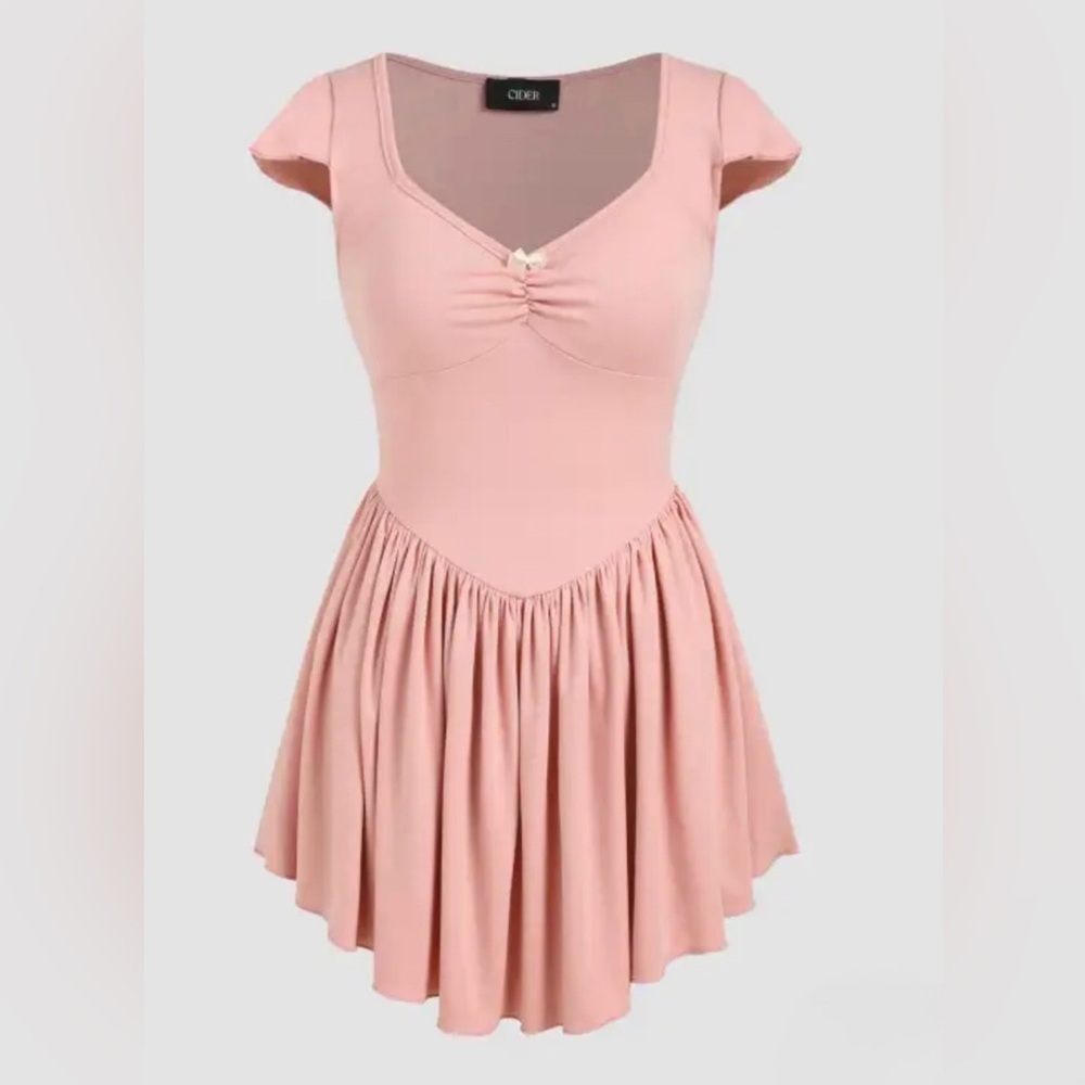 Cider runched bowknot mini dress, medium